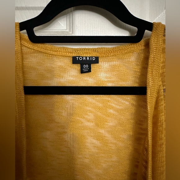 Pointelle Cardigan Drape Front Sweater - Picture 2 of 2